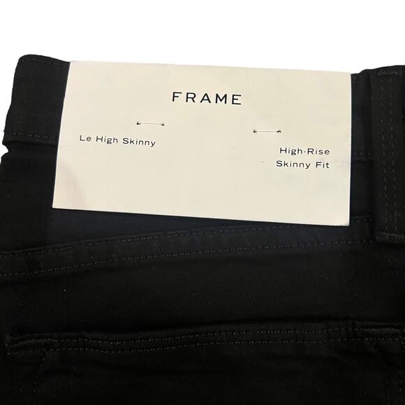 NWT Frame Le High Skinny Front Split Black Size 32 - Picture 6 of 6